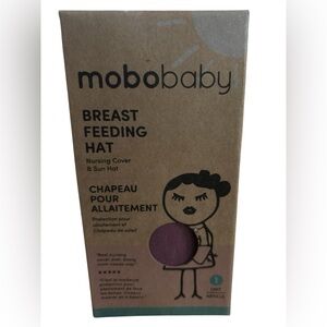 MOBOBABY MAUVE AND CREAM BREASTFEEDING HAT SIZE 0-6 MONTHS PRIVACY SUN SCREEN